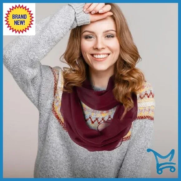 6-Pack Lightweight Infinity Loop Scarves, TR Material, 70.87 Circumference